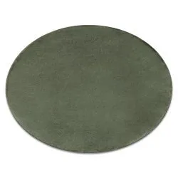 Covor lavabil modern POSH cerc shaggy verde, pluș anti-alunecare