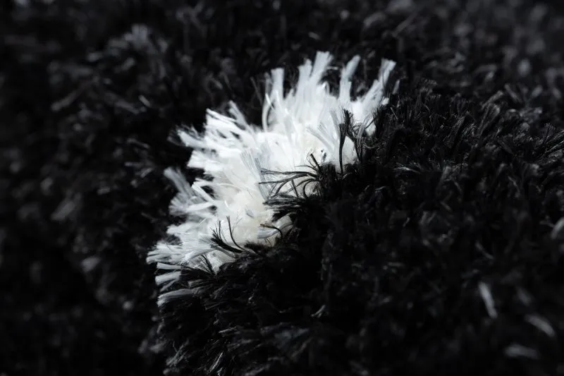 Dywan FLUFFY 2370 shaggy kropki - antracyt / biały