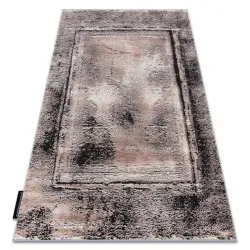 Covor DE LUXE modern 634 Cadru vintage - structural gri / roz