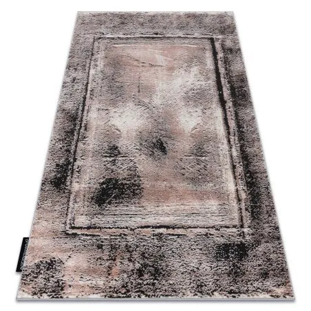 Covor DE LUXE modern 634 Cadru vintage - structural gri / roz