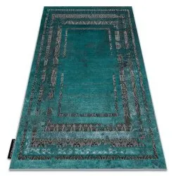 Covor DE LUXE modern 1516 Cadru vintage - structural verde / antracit