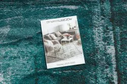 Dywan DE LUXE nowoczesny 634 Ramka vintage przecierany - Strukturalny zielony / antracyt