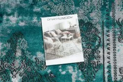 Covor DE LUXE modern 6827 Abstracțiune, vintage - structural verde / gri