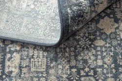 Covor Lână NAIN vintage 7591/50911 albastru inchis / bej