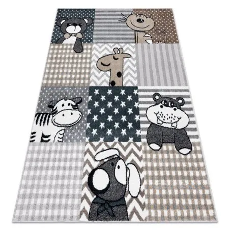 Covor FUN Pets pentru copii, animale, gri