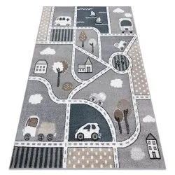 Covor FUN Strade pentru copii, strada, oraș, gri