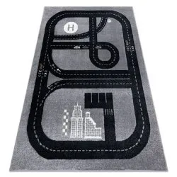 Covor FUN Track pentru copii, strada, oraș, gri