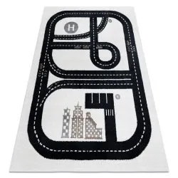 Covor FUN Track pentru copii, strada, oraș, cremă