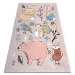 Covor FUN Forester pentru copii, animale, pădure bej