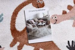 Covor FUN Dino pentru copii, Dinoszauruszok cremă