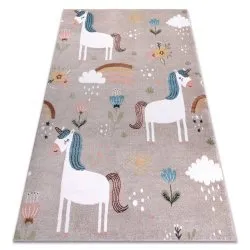 Covor FUN Sweety pentru copii, unicorn, curcubeu bej