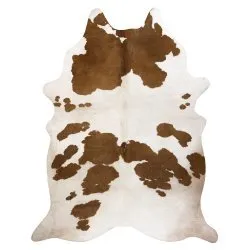 Covor Artificial Cowhide, Vaca G5069-2 alb maro din piele