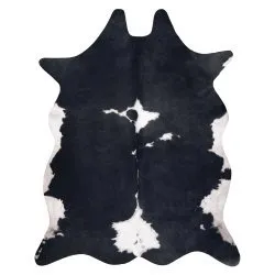 Covor Artificial Cowhide, Vaca G5070-3 negru alb din piele