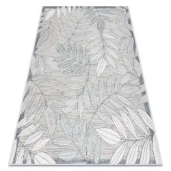 Covor Structural BOTANIC 65241 Frunze tesut plat pe balcon, terasa - gri