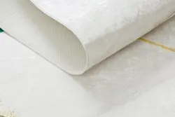 ANDRE 1150 covor lavabil Monstera pleacă, cub anti-alunecare - alb / aur