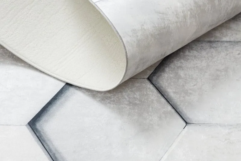 Dywan do prania ANDRE 1180 Plaster Miodu, sześcian 3D antypoślizgowy - szary