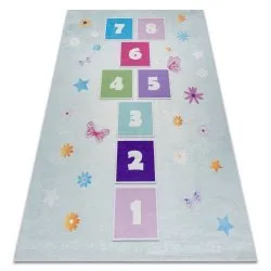 BAMBINO 1075 covor lavabil Grădină hopscotch, numere pentru copii anti-alunecare - verde