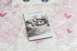 Dywan do prania BAMBINO 1128 Jednorożec, dla dzieci, antypoślizgowy - krem