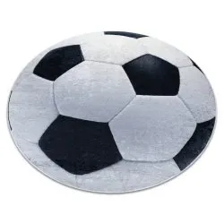 BAMBINO 2139 cerc covor lavabil - Fotbal pentru copii anti-alunecare - negru / alb