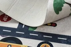 Dywan do prania BAMBINO 2223 Uliczki, samochody dla dzieci, antypoślizgowy - krem