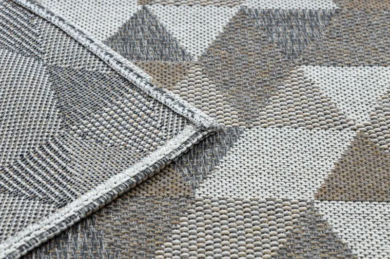 Dywan CASA Ekologiczny, EKO SIZAL Boho Trójkąty 2816 krem / taupe, z bawełny recyklingowanej