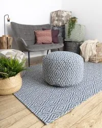 Dywan CASA Ekologiczny, EKO SIZAL Boho Romby 22084 granat / krem, z bawełny recyklingowanej