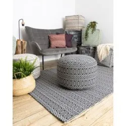 Covor CASA ECO SISAL Boho Ochi 22075 negru / gri, covor reciclat