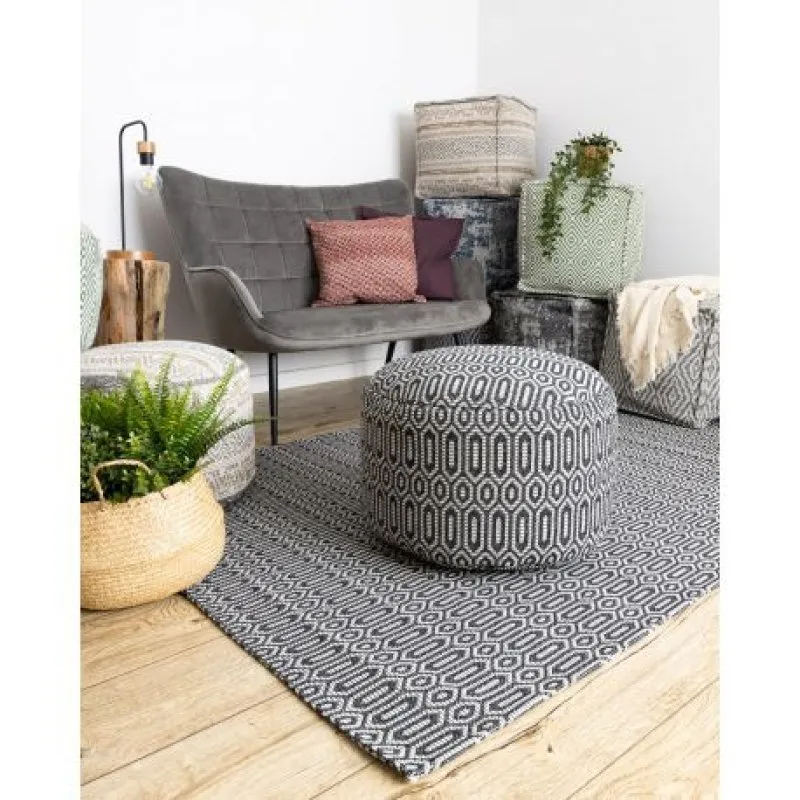 Covor CASA ECO SISAL Boho Ochi 22075 negru / gri, covor reciclat