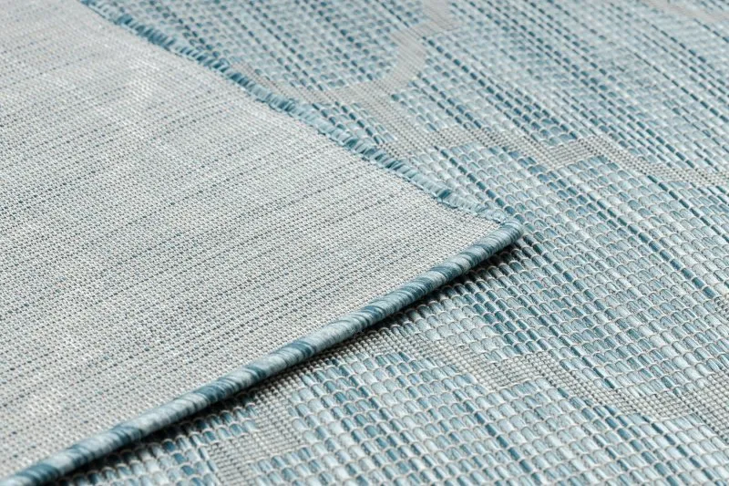 Covor SISAL PATIO 3069 trellis țesute plate - apa albastra