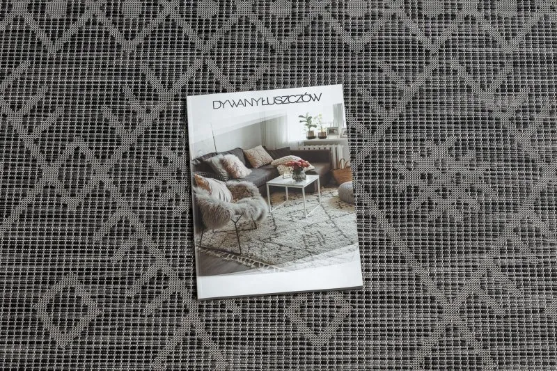 Covor SISAL PATIO 3077 Boho țesute plate - negru