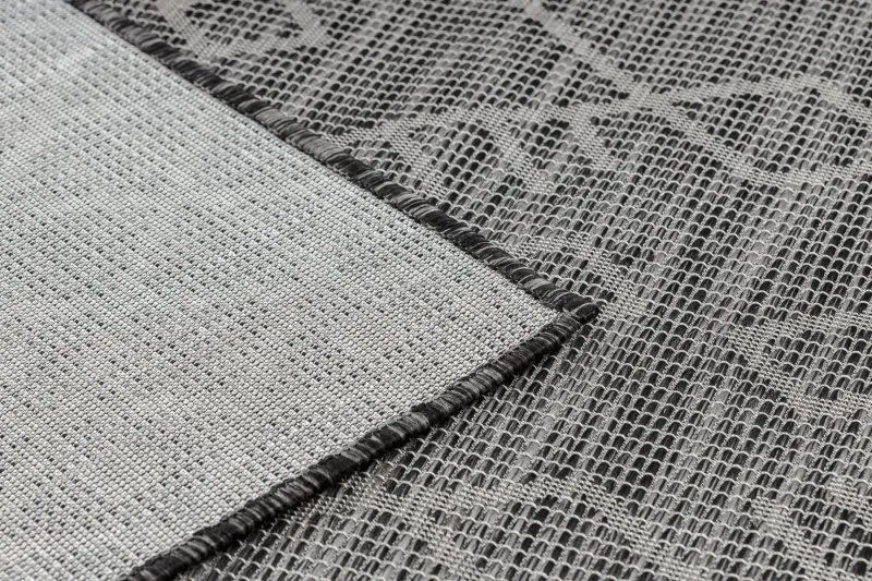Covor SISAL PATIO 3077 Boho țesute plate - negru