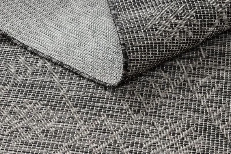 Covor SISAL PATIO 3077 Boho țesute plate - negru