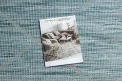 Covor SISAL PATIO 3075 Caro țesute plate - apa albastra