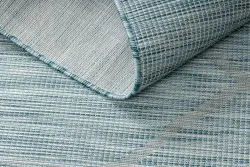 Covor SISAL PATIO 3075 Caro țesute plate - apa albastra