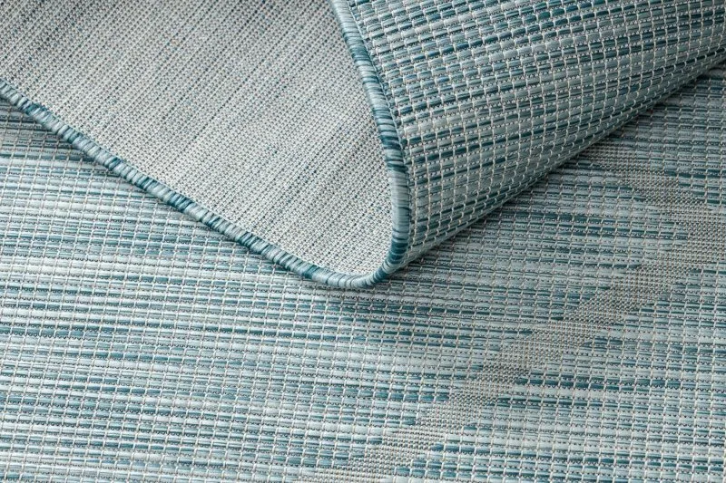 Covor SISAL PATIO 3075 Caro țesute plate - apa albastra
