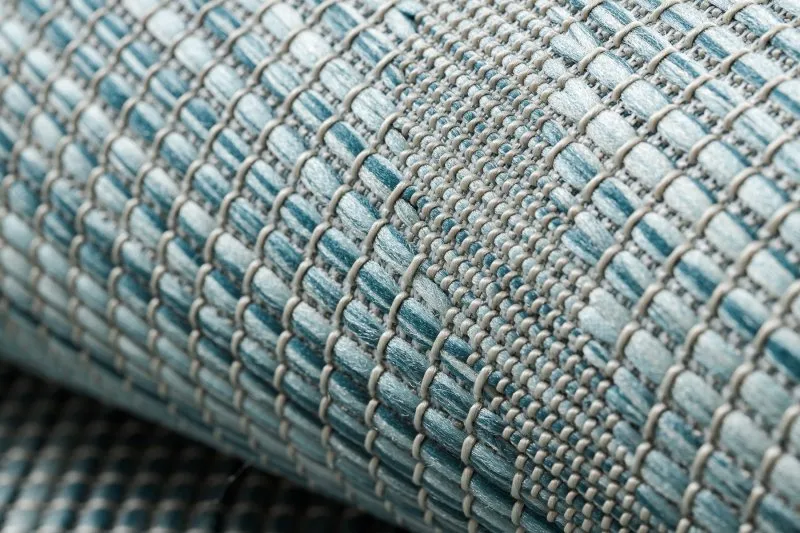 Covor SISAL PATIO 3075 Caro țesute plate - apa albastra