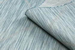 Covor SISAL PATIO 3075 Caro țesute plate - apa albastra