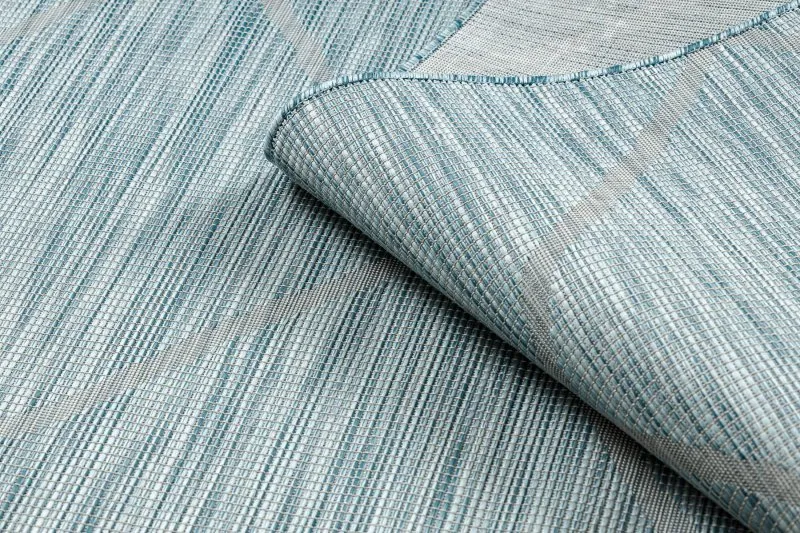 Covor SISAL PATIO 3075 Caro țesute plate - apa albastra