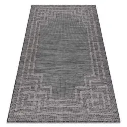 Covor SISAL PATIO 3071 greacă cadru țesute plate - negru