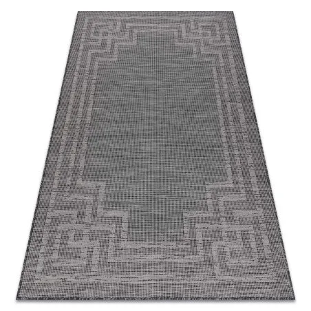 Covor SISAL PATIO 3071 greacă cadru țesute plate - negru