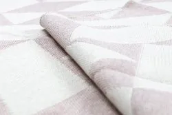 Dywan TWIN 22992 Geometryczny, bawełna, dwustronny Ekologiczny frędzle - różowy / krem