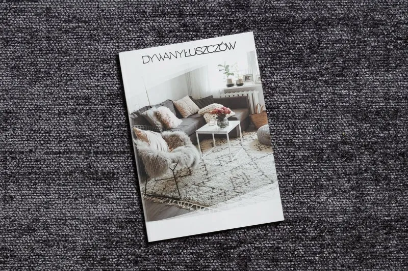 Dywan FLORENCE 24021 Jednolity, glamour, płasko tkany, frędzle - antracyt