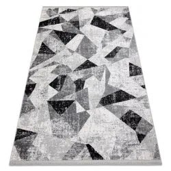 Covor TULS structural, franjuri 51211 modern, Geometric antracit