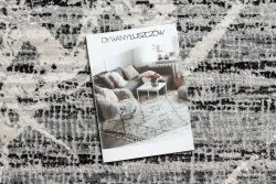 Dywan TULS nowoczesny, strukturalny, frędzle 51322 Marmur szary / kość słoniowa
