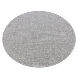 Covor TIMO 5979 cerc sisal exterior cadru gri deschis