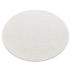 Dywan TIMO 5979 koło SZNURKOWY SIZAL outdoor ramka biały 