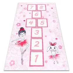 JUNIOR 51828.802 covor lavabil hopscotch, balerină pentru copii anti-alunecare - roz