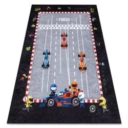 Dywan do prania JUNIOR 52108.801 Wyścigówka, formuła 1 dla dzieci, antypoślizgowy - szary