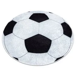 JUNIOR 51553.802 cerc covor lavabil Fotbal pentru copii anti-alunecare - negru / alb
