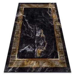MIRO 51278.809 covor lavabil Marmură, greacă anti-alunecare - negru / aur